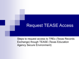 Request Access for - Texas Education Agency
