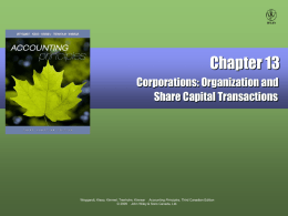 Corporations - Organization and Share Capital Transactions