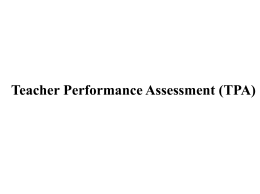 Teacher Performance Assessment (TPA)