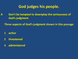 God judges his people - Argyle Community Church