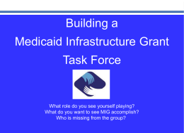 Building a Medicaid Infrastructure Grant Task Force