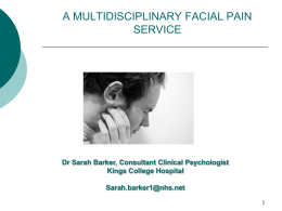 Idiopathic facial pain - King`s College London