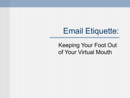Email Etiquette: