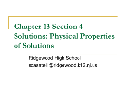 Chapter 13 Section 4 Solutions: Physical Properties of