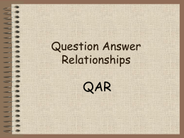 Question Answer Relationships