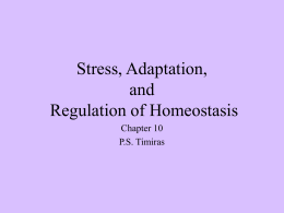 Stress, Adaptation, and Regulation of Homeostasis