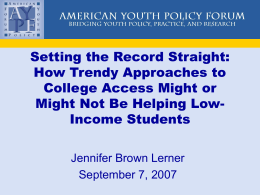 Setting the Record Straight — How Trendy Approaches to College