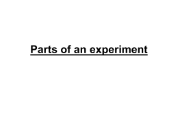 Parts of an experiment