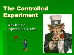The Controlled Experiment