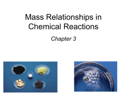 Mass Relationships in Chemical Reactions - Tutor