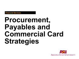 Procurement, Payables and Commercial Card Strategies