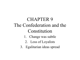 CHAPTER 8 The Confederation and the Constitution