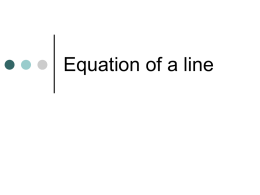 Equation of a line