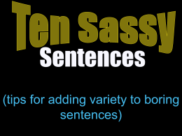 Ten Sassy Sentences powerpoint
