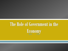 The Role of Government in the Economy