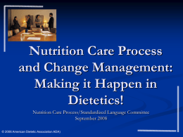 Change Management: Making It Happen in Dietetics PPT