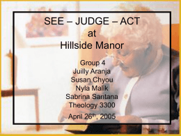 SEE – JUDGE – ACT at Hillside Manor Group 4 Juilly Aranja Susan