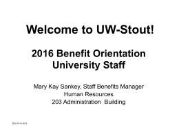 Welcome to UW-Stout! - University of Wisconsin