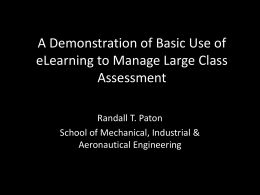 A Demonstration of Basic Use of eLearning to Manage Large Class
