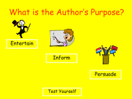 What is the Author`s Purpose?