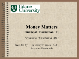 Money Matters Financial Information 101