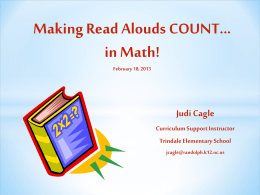 Making Read Alouds COUNT...in Math! - K