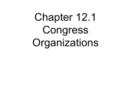 Chapter 12.1 Congress Organizations Define: Speaker of the House