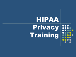 HIPAA Privacy Training - takecareWageWorks.com