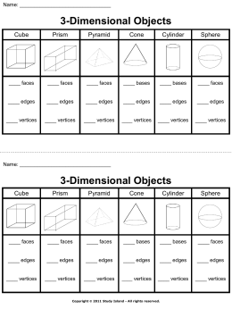 3-Dimensional Objects – Answer Key