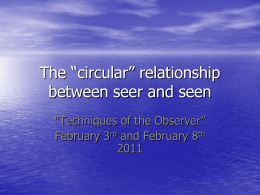 The “circular” - Techniques of the Observer