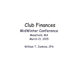 Club Finance - New England and Bermuda District of Kiwanis