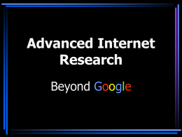 Advanced Internet Research - Gallagher Law Library