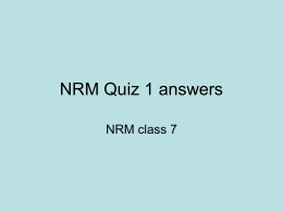 NRM Quiz 1 answers - Xavier Institute of Management