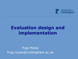 Session 2: Evaluation Design and Implementation