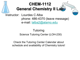 CHEM-1112 General Chemistry II Lab
