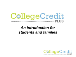 College Credit Plus - West Clermont Local Schools