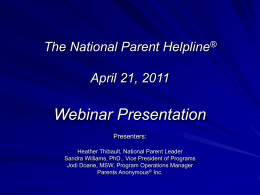 Presentation - National Parent Helpline