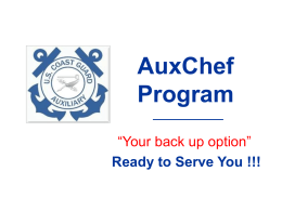 AUXCHEF Program - U.S. Coast Guard Auxiliary