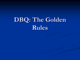 DBQ: The Golden Rule - Point Loma High School