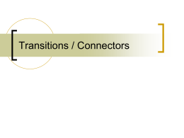 connectors and transitions
