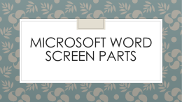 Microsoft Word Screen Parts