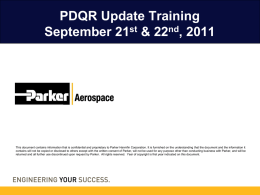 PDQR Update Training - 2011