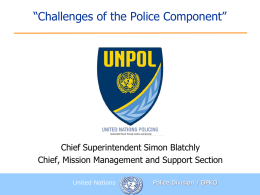 Challenges of the Police Component