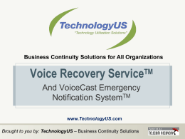 View Telecom Recovery PowerPoint Presentation