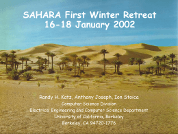ppt - Sahara Project - University of California, Berkeley