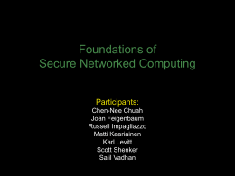 Foundations of Secure Networked Computing