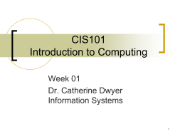 CIS101 LC week 01 - Seidenberg School of CSIS