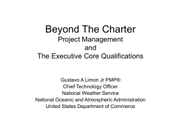 Beyond The Charter Project Management and The Executive Core