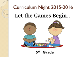 5th Grade Curriculum Night Slide Show 15-16