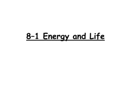 8*1 Energy and Life